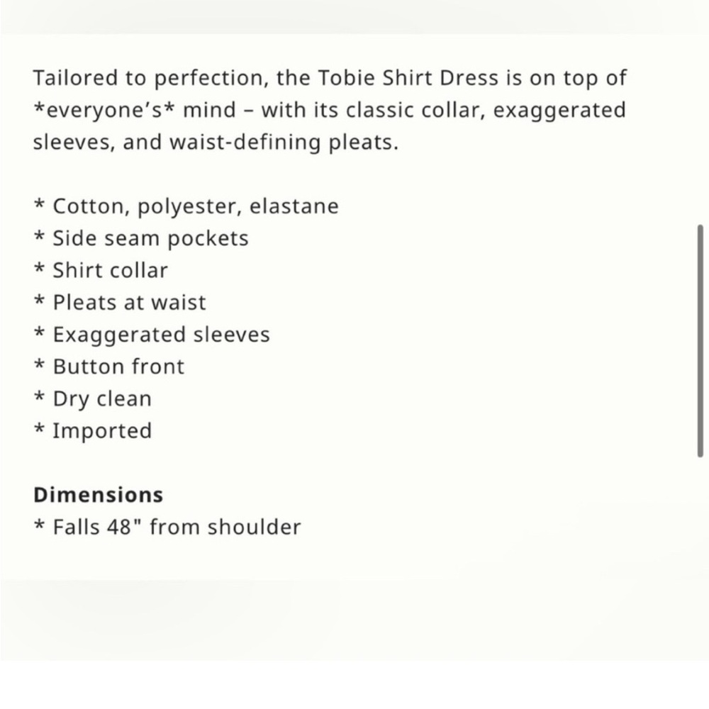 NWT Tobie Shirt Dress by Exquise - Picture 5 of 6